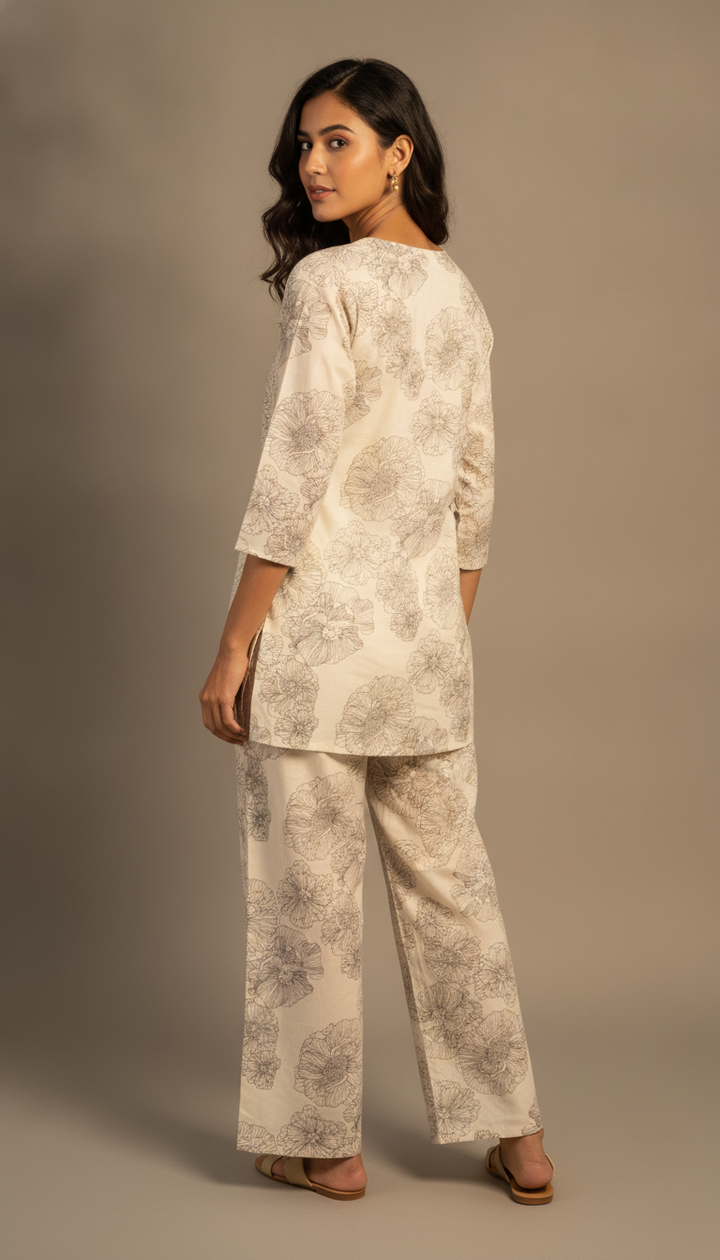 White Cotton Co-Ord Set Secondary image
