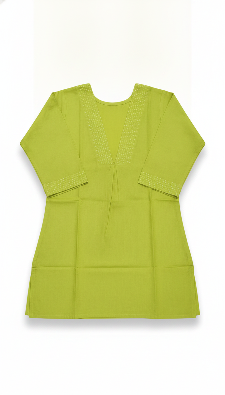 Mansi Women Green Cotton Short Kurti | KUR-148 Secondary image