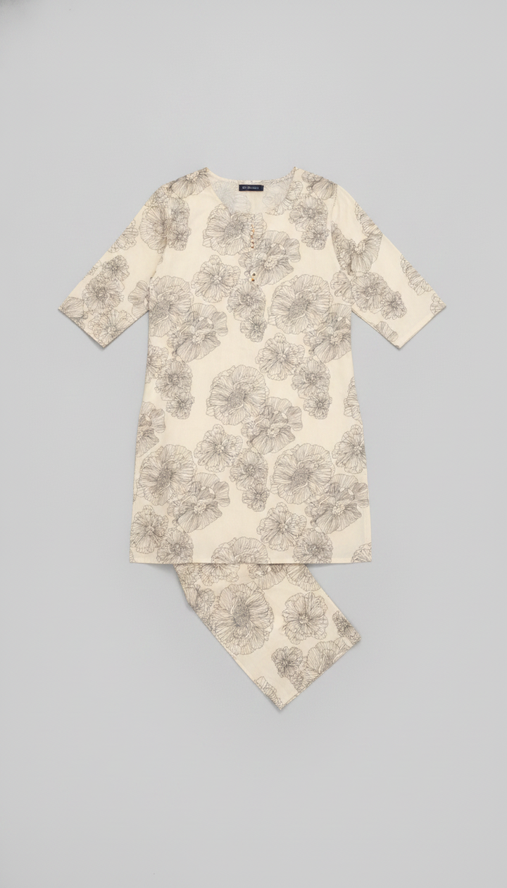 Srp Women White Cotton Co-Ord Set | KUR-108 Secondary image