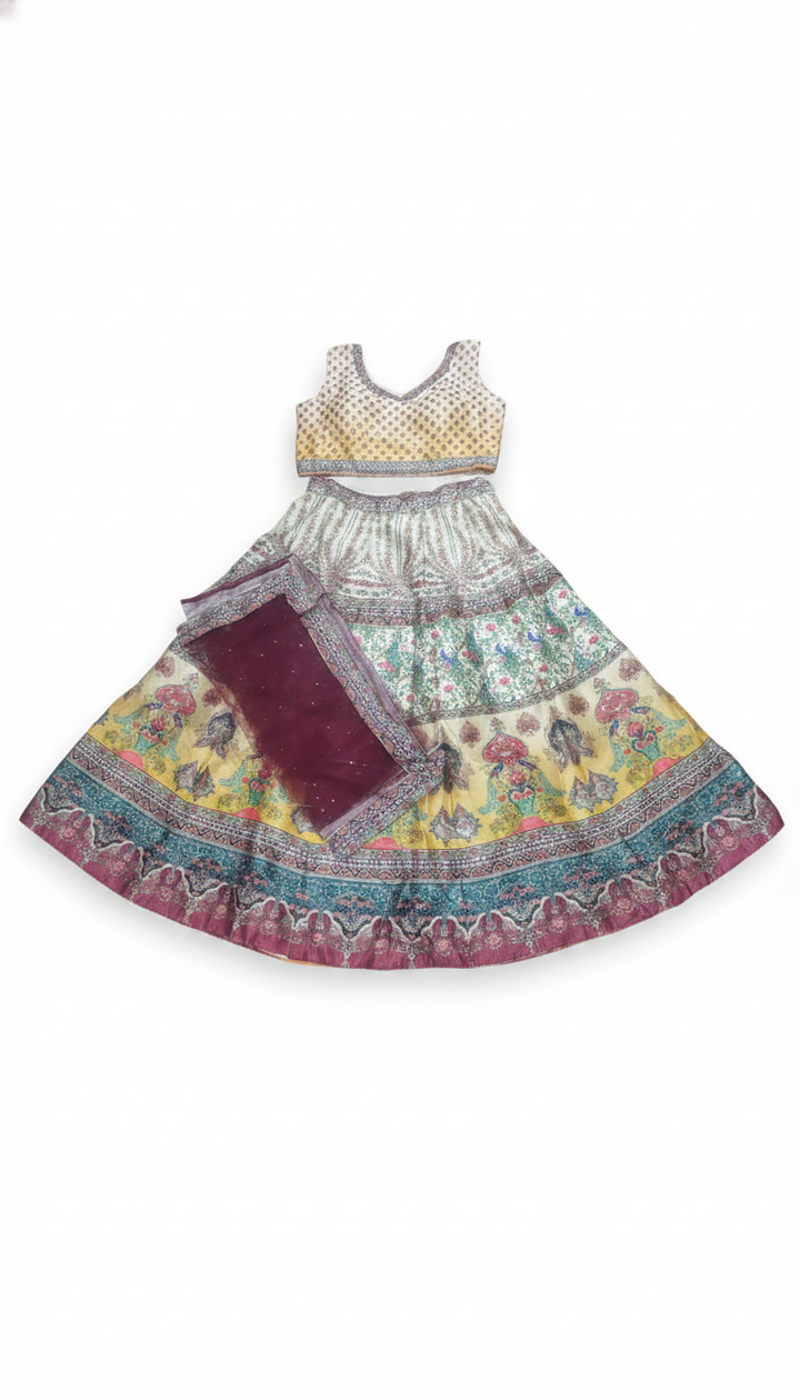 Mayuri Women Maroon Silk Party Lehenga | KUR-87 Secondary image