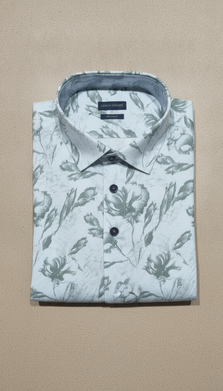 Lemon Square Men White Cotton Shirt | RM-389 Secondary image