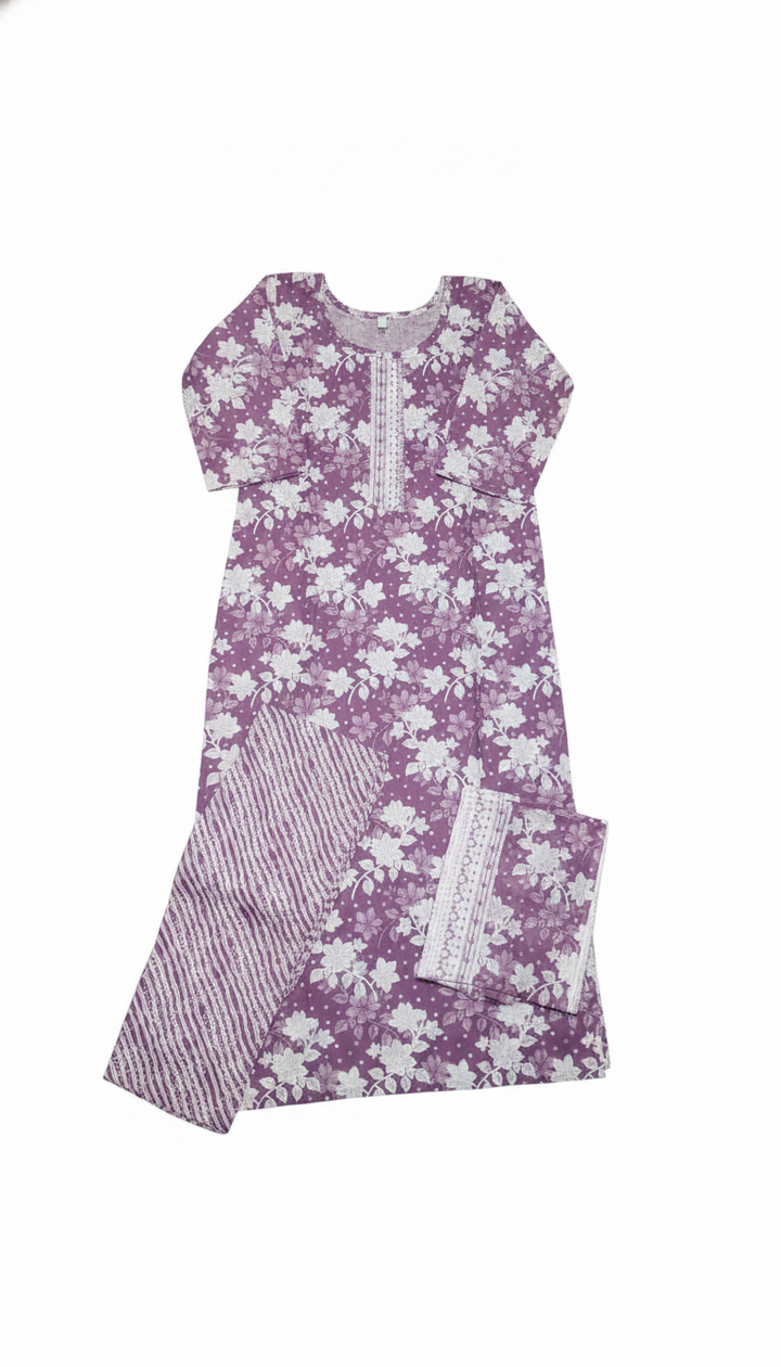 Purple Cotton Kurti Secondary image