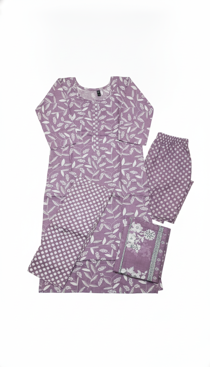 Purple Cotton Kurti Secondary image