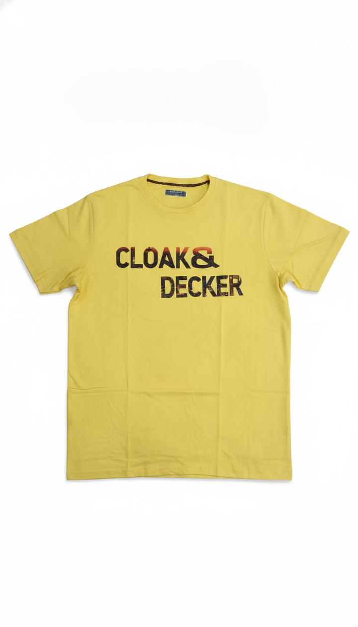 Clock & Decker Men Yellow Cotton Blend T-Shirt | RM-427 Secondary image