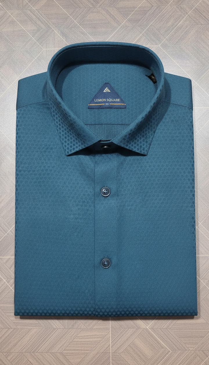 Lemon Square Men Blue Cotton Shirt | RM-382 Secondary image