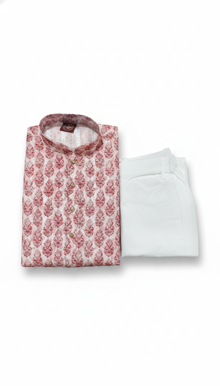 Laad Saab Men Pink Cotton Kurta Pajama Set | RM-414 Secondary image