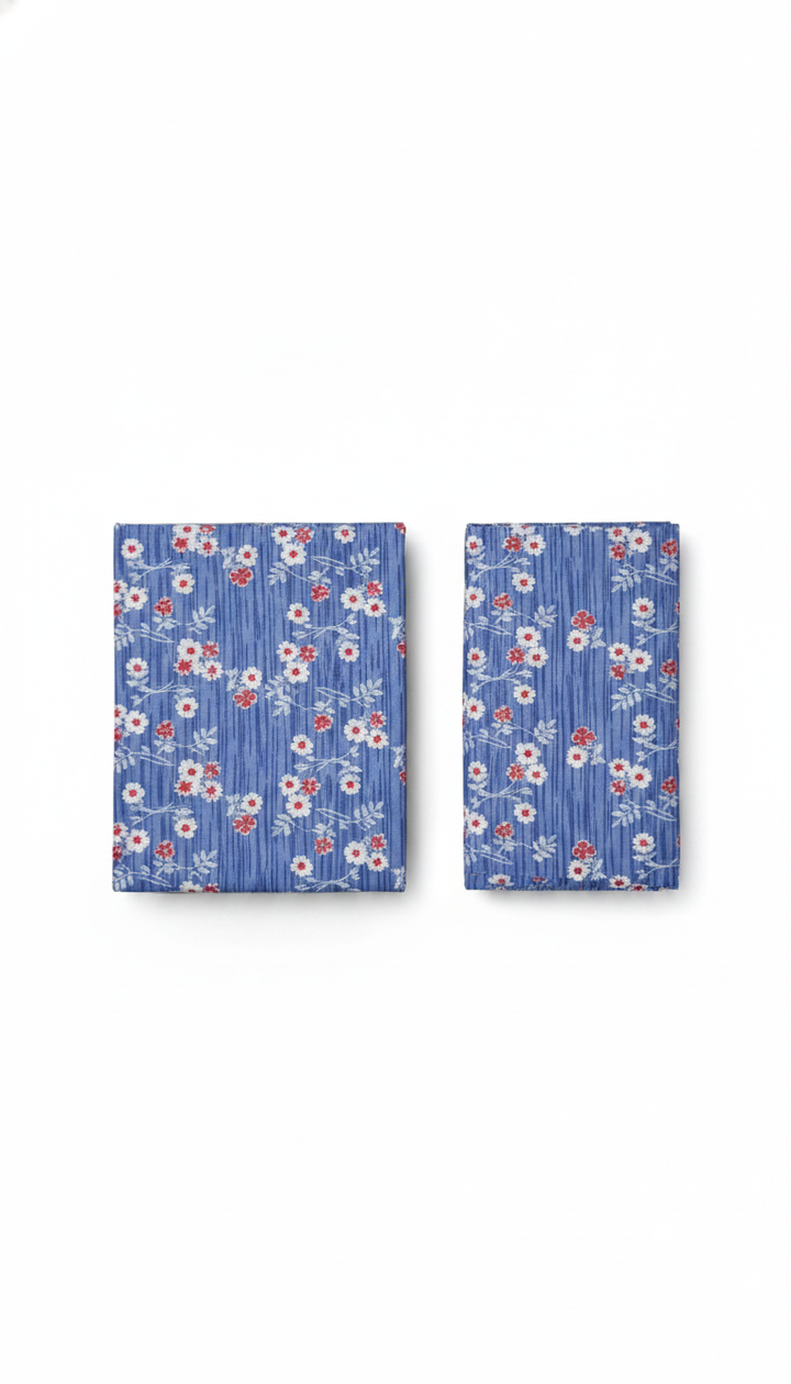 Blue Cotton Blend Bedsheet Secondary image