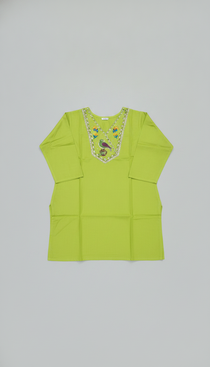 K.Anil Kumar Women Green Cotton Short Kurti | KUR-138 Secondary image