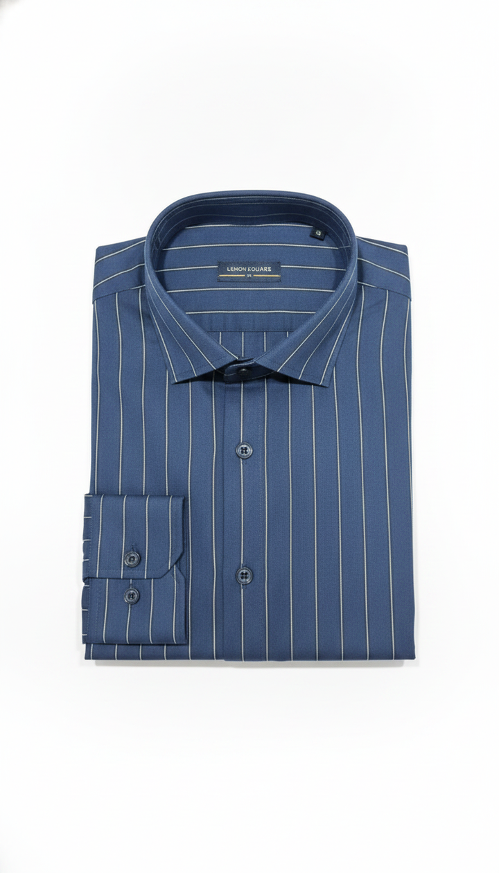 Lemon Square Men Blue Cotton Shirt | RM-409 Secondary image
