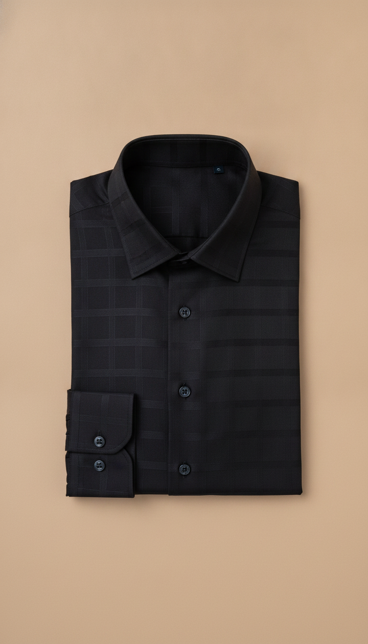 Lemon Square Men Black Cotton Shirt | RM-377 Secondary image
