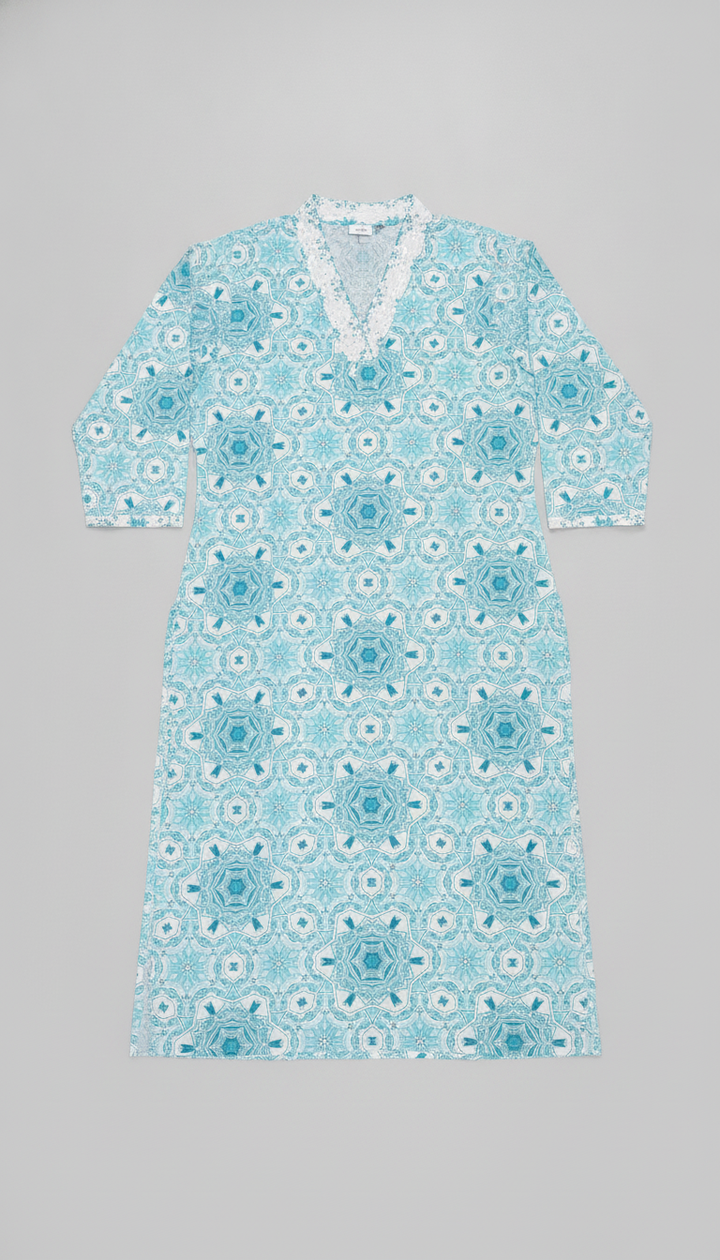 Blue Cotton Long Kurti Secondary image