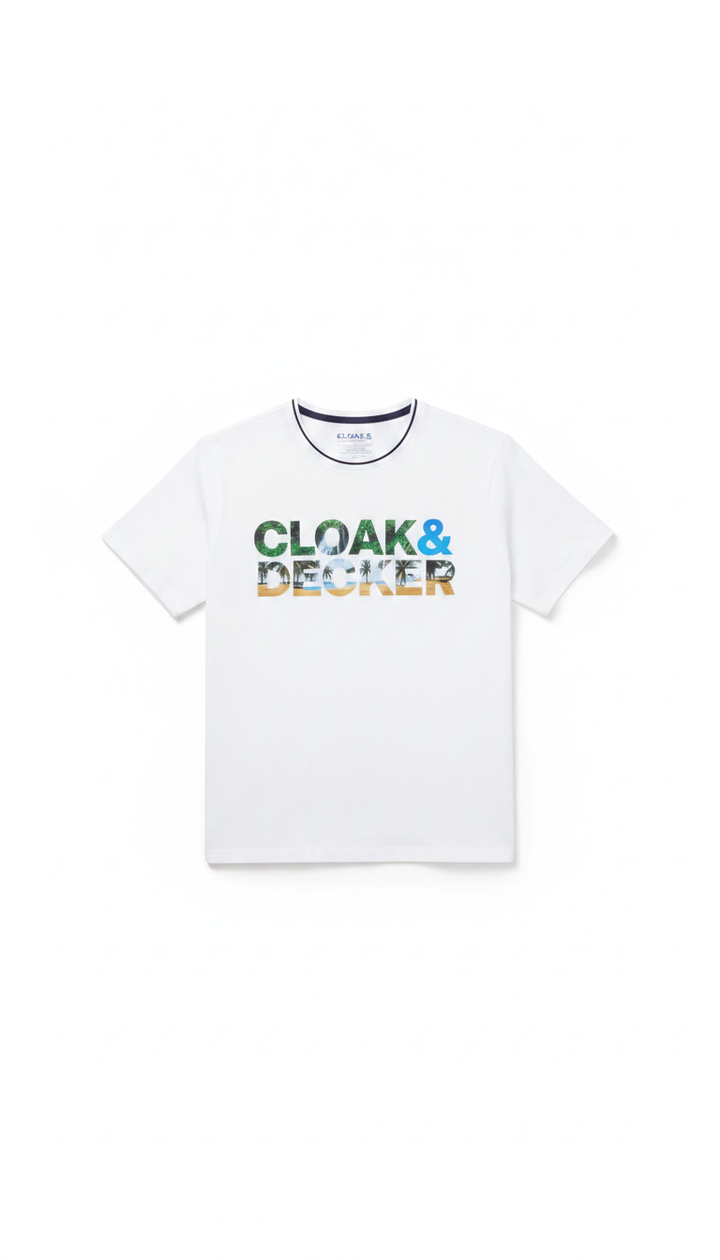 Clock & Decker Men White Cotton Blend T-Shirt | RM-516 Secondary image