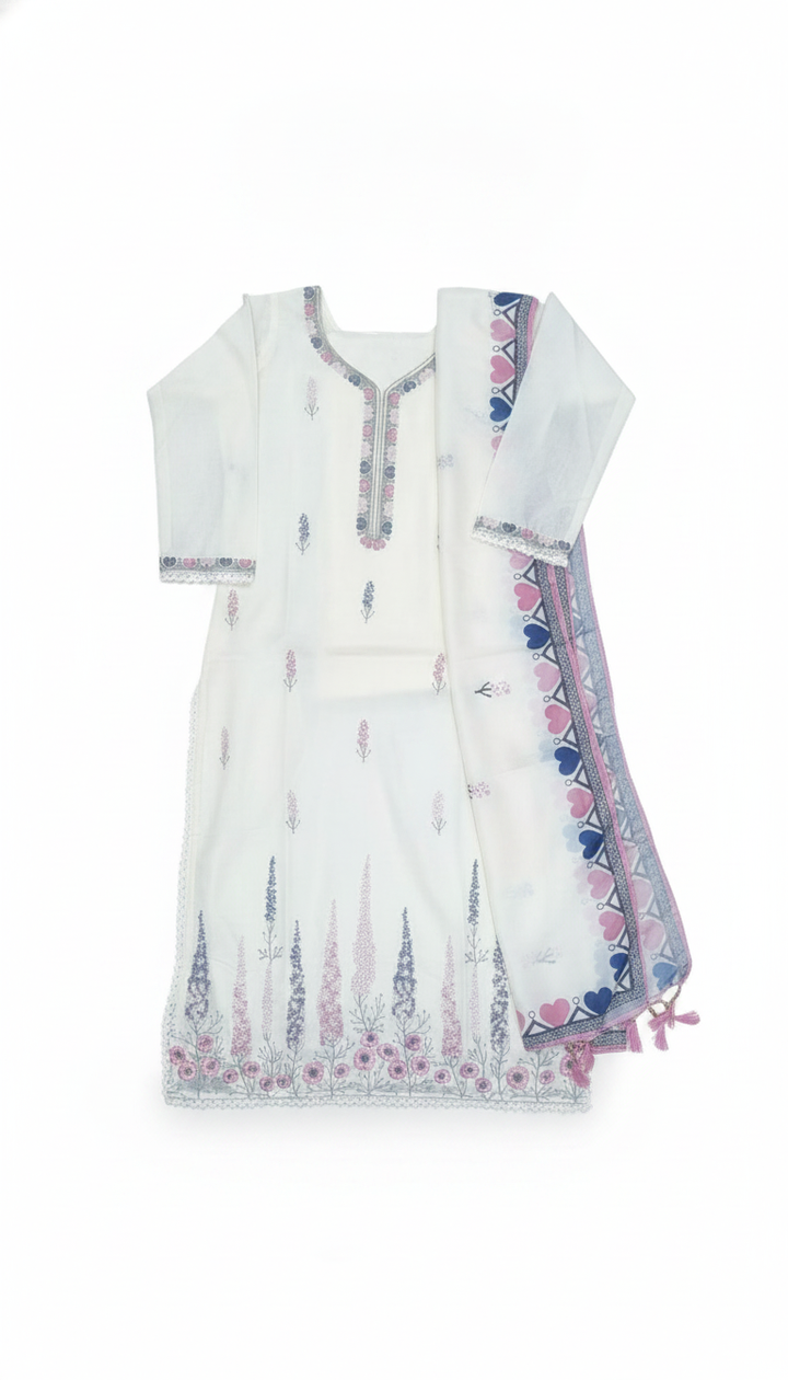 Komal Creation Women White Chiffon Kurti | KUR-65 Secondary image