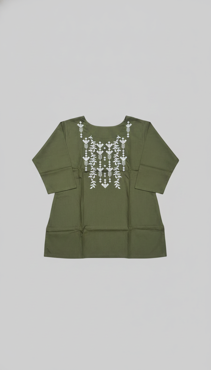 K.Anil Kumar Women Green Cotton Short Kurti | KUR-137 Secondary image