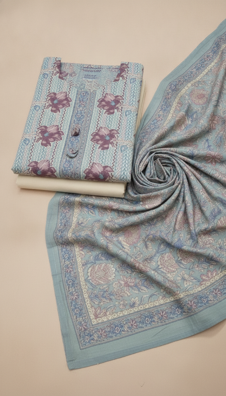 Vardhman Women Grey Cotton Unstitched Suit | COTT-89 Secondary image