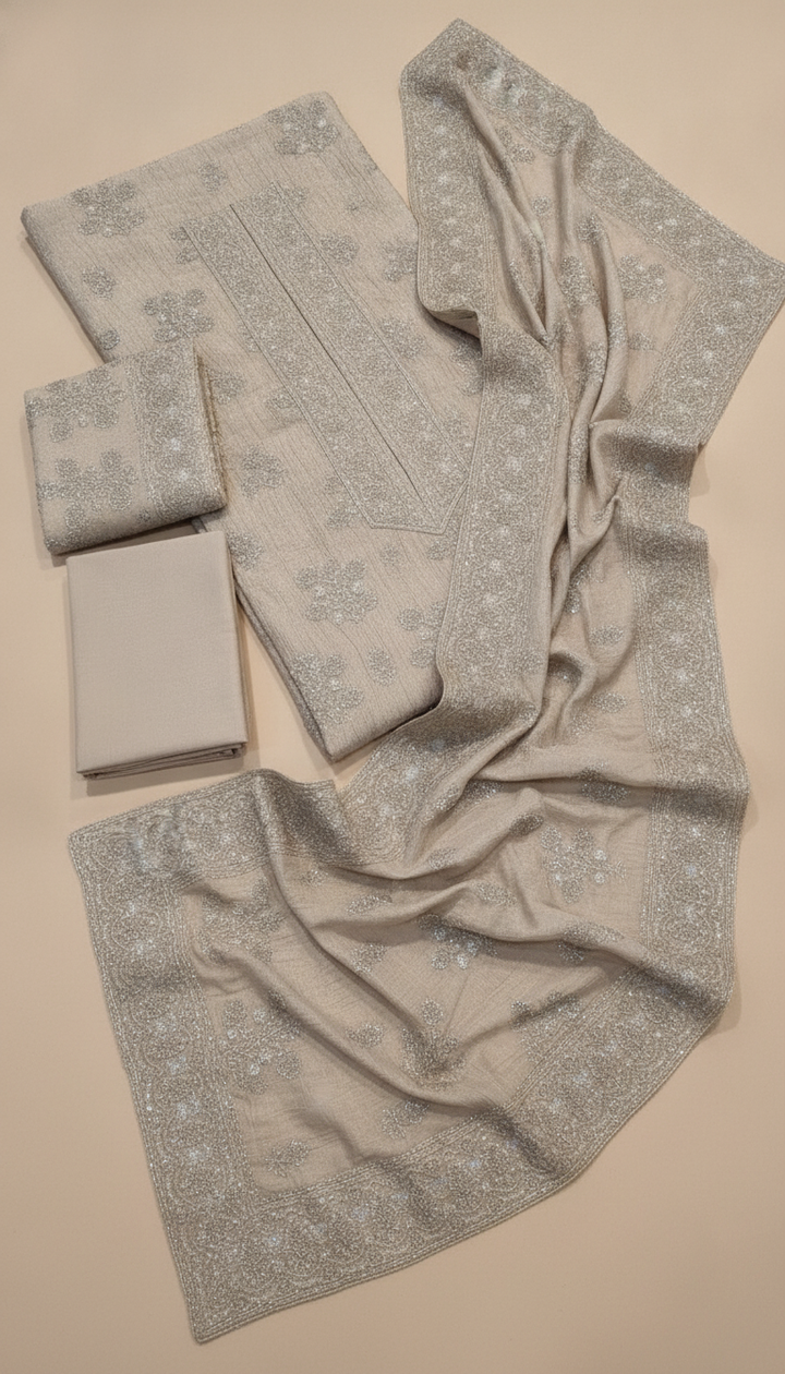 Kanha Priya Women Brown Silk Unstitched Suit | SILK-240 Secondary image