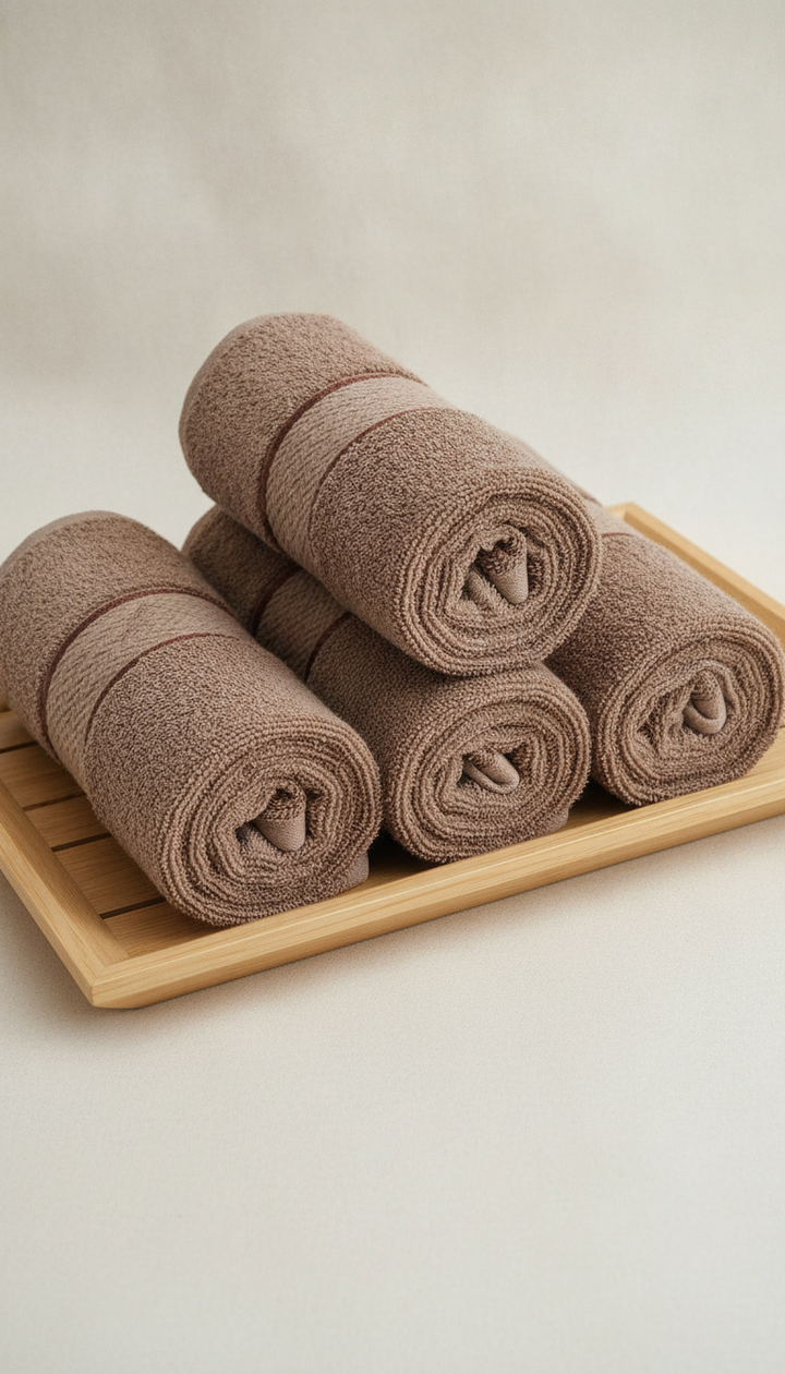 Monte Carlo Home Brown Cotton Bath Towel | HFT-39 Secondary image