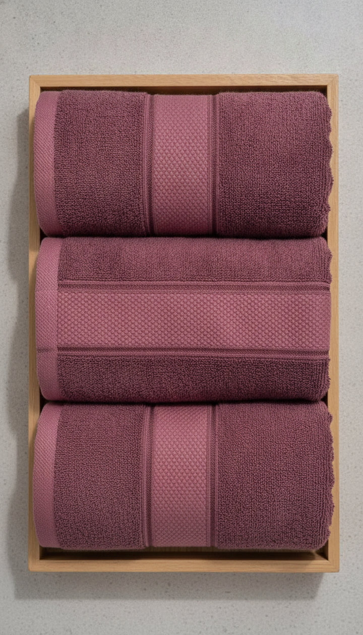 Maroon Cotton Bath Towel Secondary image