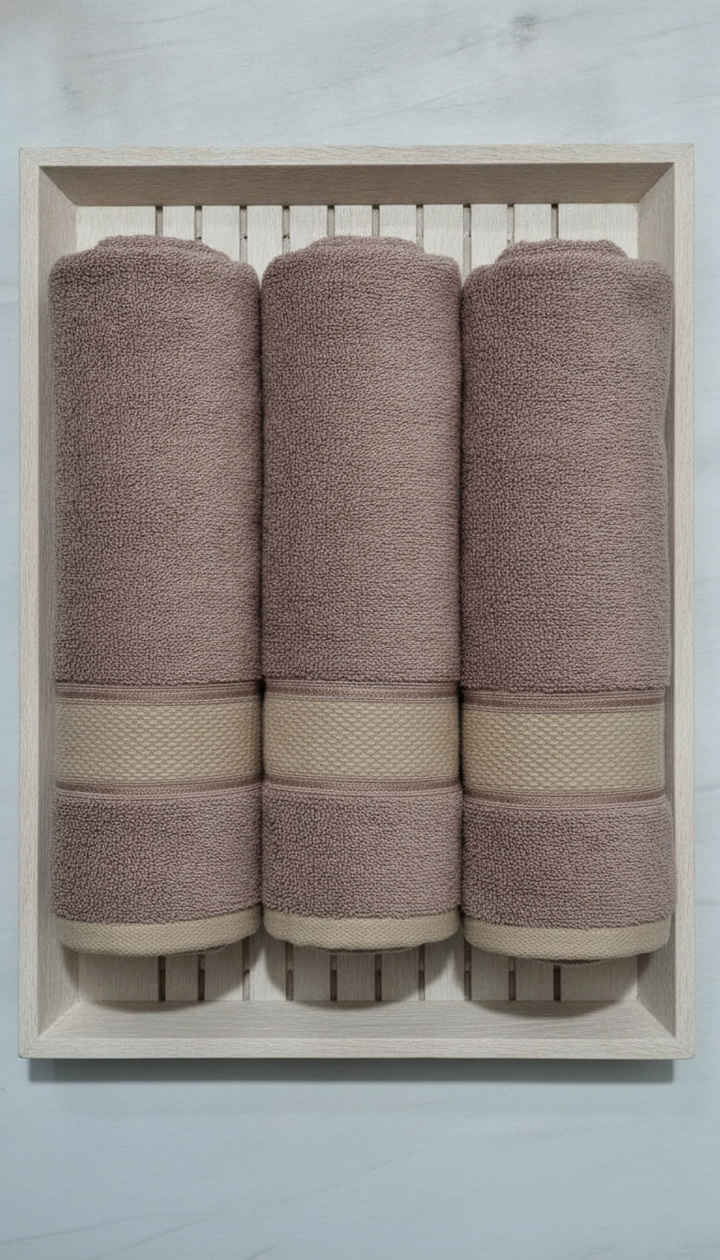 Monte Carlo Home Brown Cotton Bath Towel | HFT-28 Secondary image