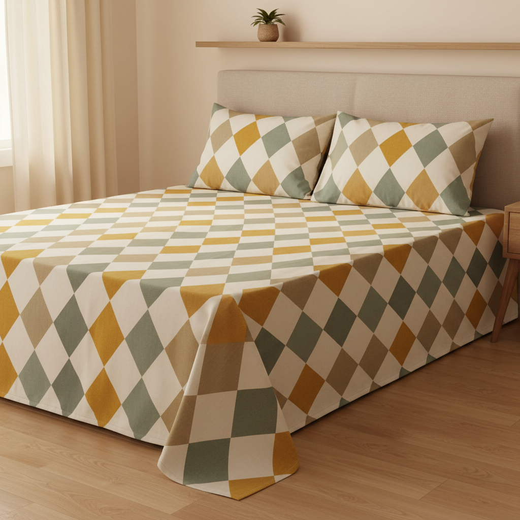Monte Carlo Home Off White Cotton Bedsheet | HFB-138 Secondary image